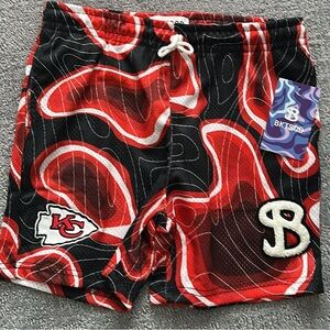 Kids Red and Black Patterned Shorts